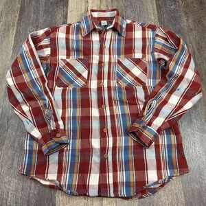 Vintage Big Mac JCPenney Red Plaid Flannel Shirt Mens Medium USA Heavyweight